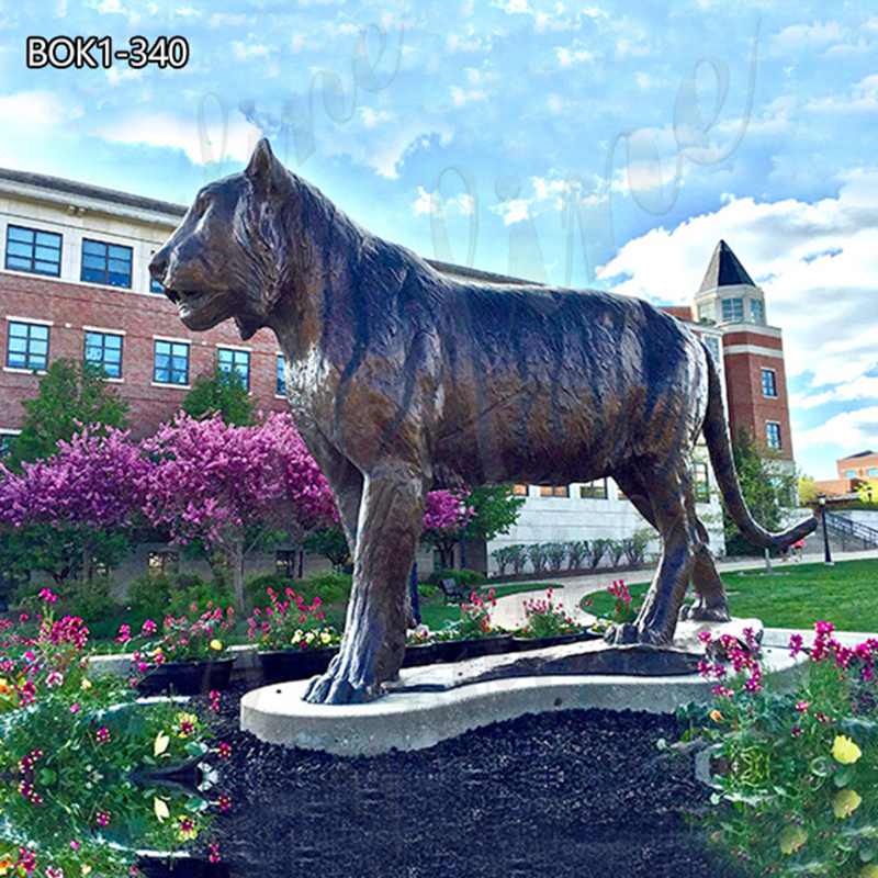 Bronze Life size Tiger Plaza Animal Statues for the Garden BOK1-340