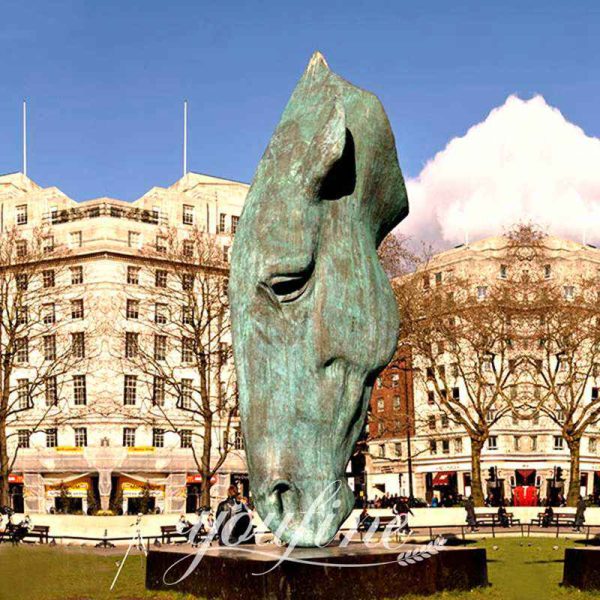 Antique Large Bronze Horse Head Sculpture