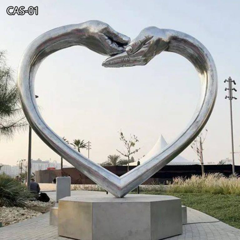 Sculpture en aluminium moulé, installation artistique extérieure géante à main CAS-01