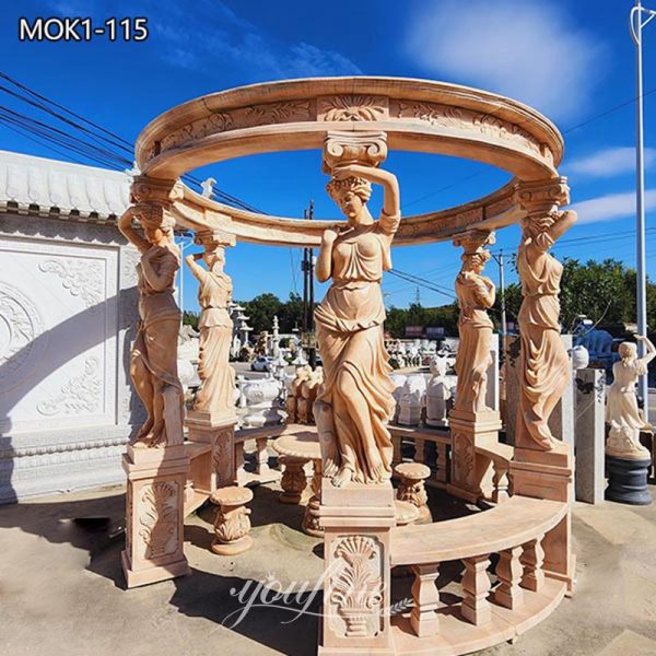 Classical Greek Maidens Marble Garden Gazebo