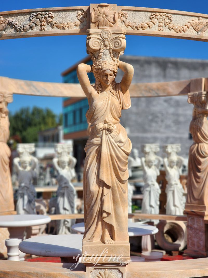 Greek Maidens marble gazebo- YouFine Sculpture