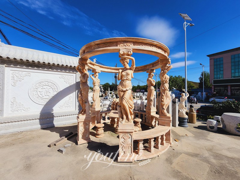 Greek Maidens marble gazebo- YouFine Sculpture