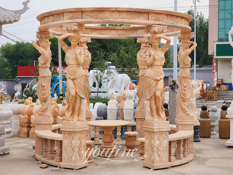 Greek Maidens marble gazebo- YouFine Sculpture