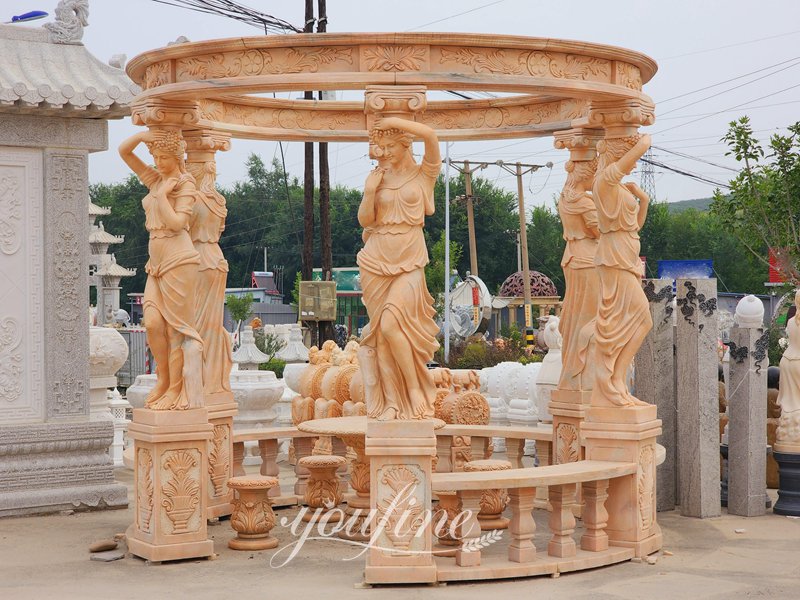 Greek Maidens marble gazebo- YouFine Sculpture