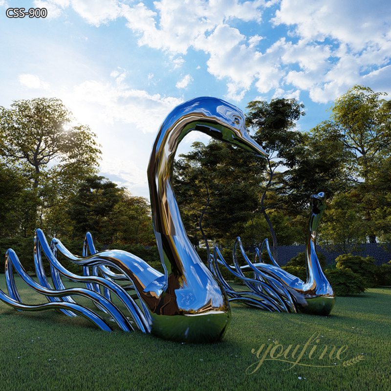 Large Metal Swan Sculpture Modern Decor for Sale CSS-900