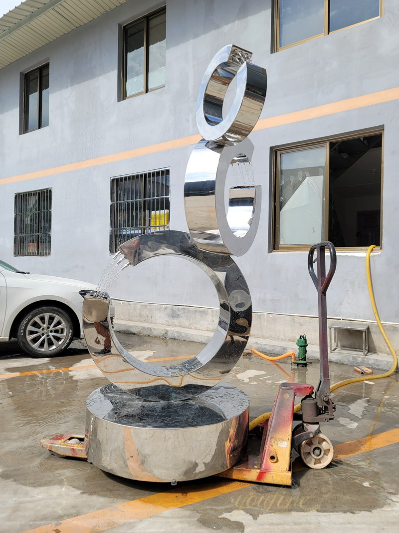 Large Modern Metal Water Fountain Outdoor Garden Art Sculpture for Sale