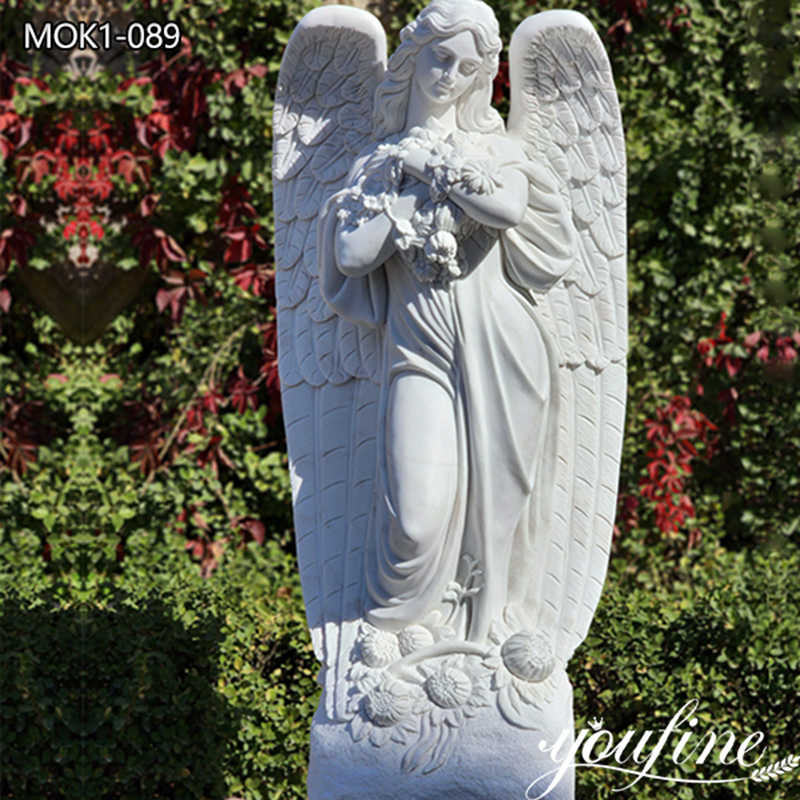 Life Size Angel Statues Marble Outdoor Decor Supplier MOK1-089