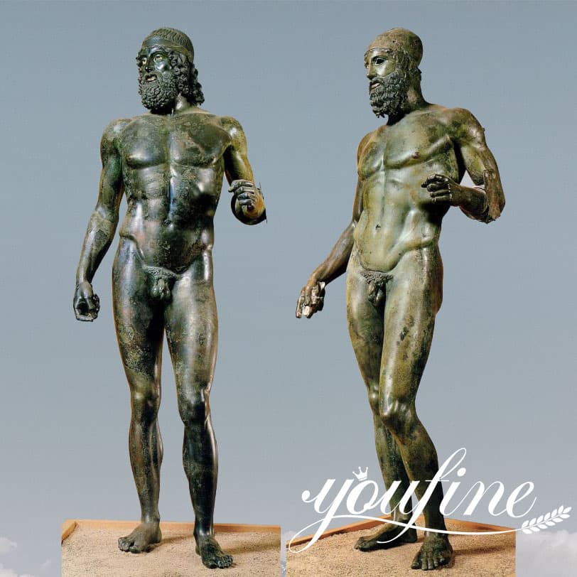 Ancient Classical Greek Bronze Riace Warrior Statue