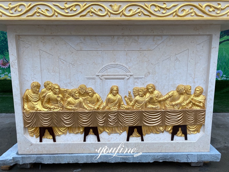 Marble Altar Table with relief