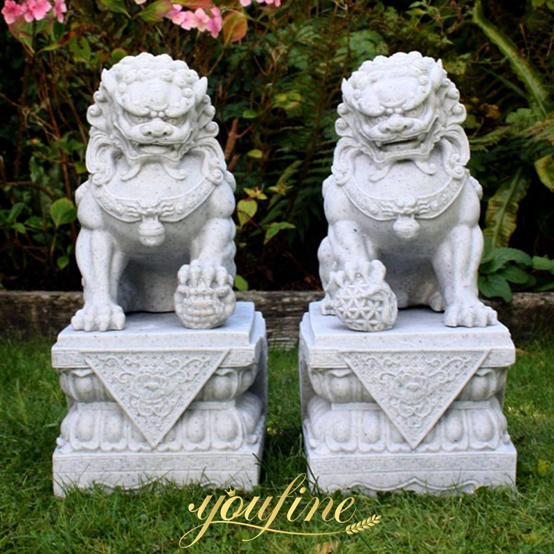 Marble Chinese lion statues