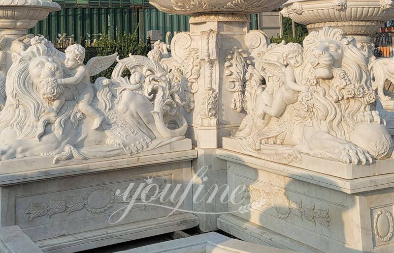 Marble Lion Fountain - YouFine Sculpture 