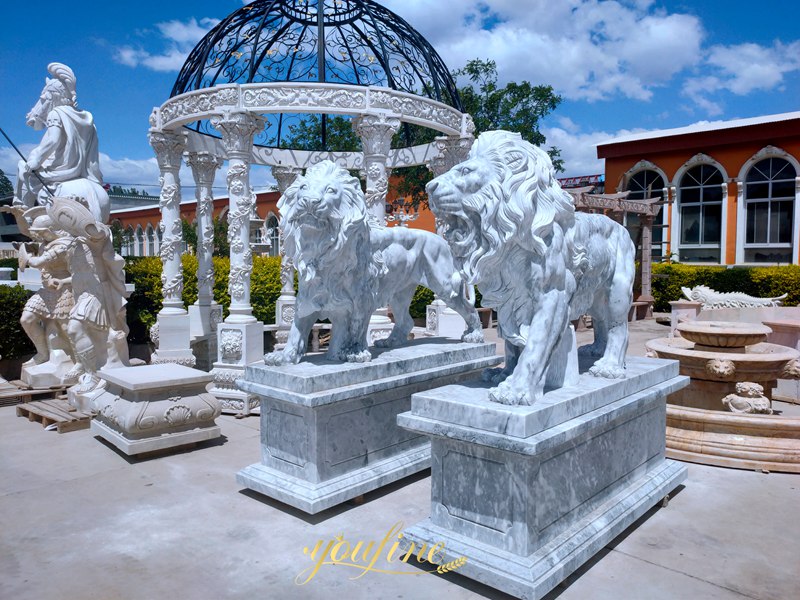 Marble lion statues 3