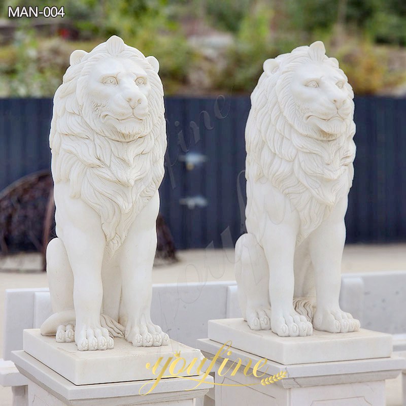 Marble lion statues 5