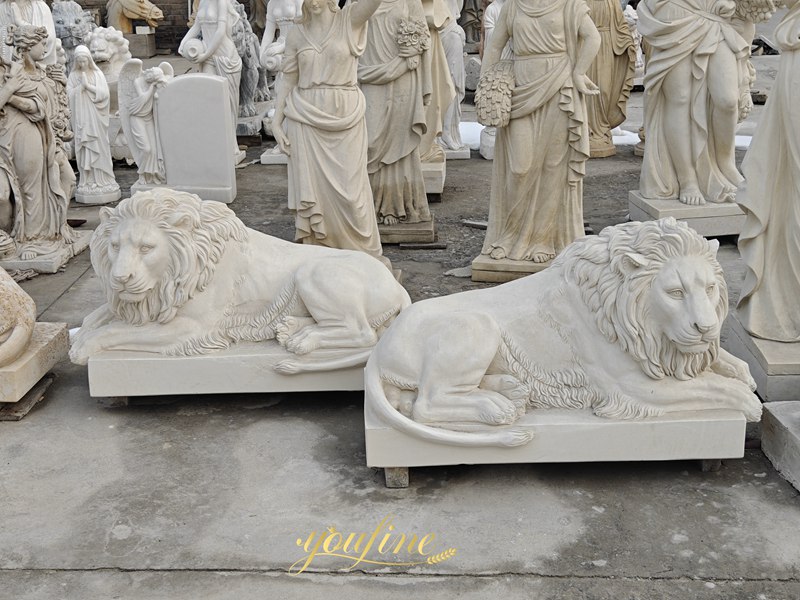 Marble lion statues 6