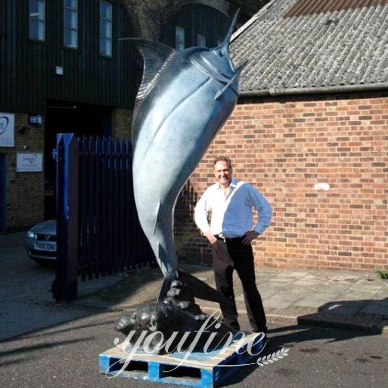 Bronze Large Black Marlin Fish Statue Cairns Outdoor Art Decoration