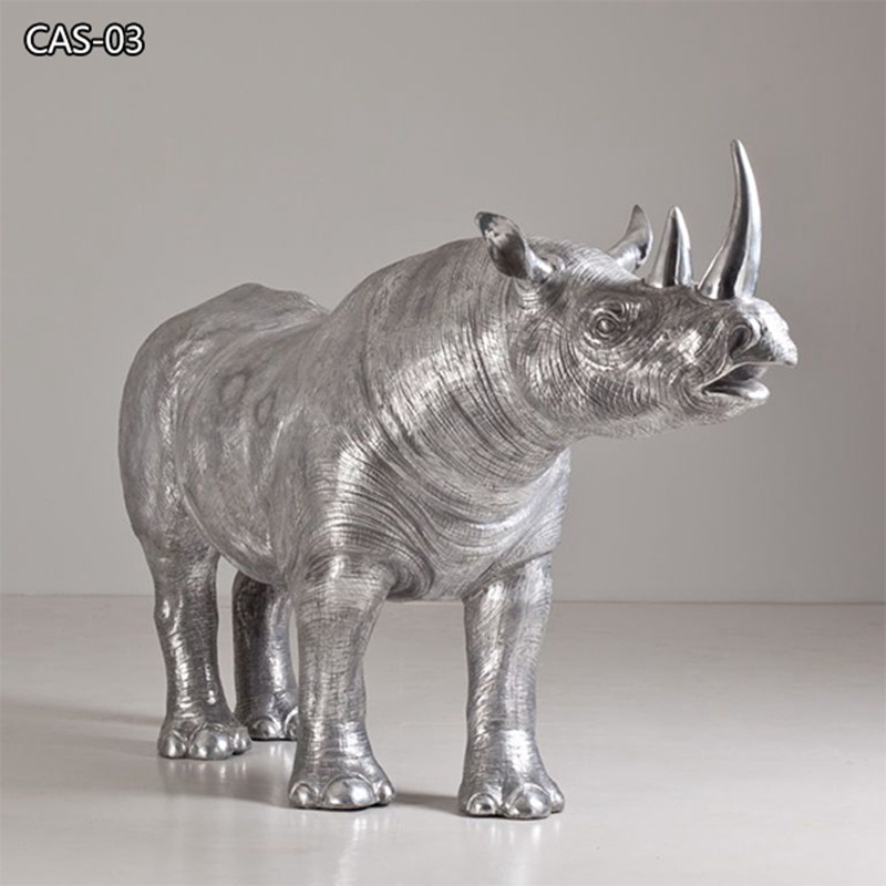 Metal Rhino Sculpture Modern Cast Aluminum Art  CAS-03