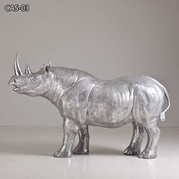 Metal Rhino Sculpture Modern Cast Aluminum Art CAS-03
