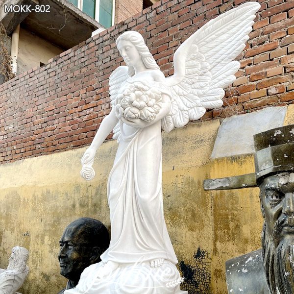 Outdoor-Garden-White-Marble-Angel-Statue-1