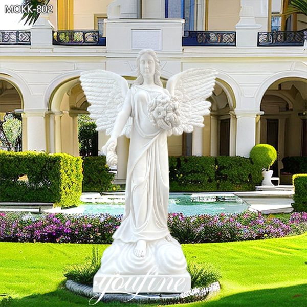 Outdoor-Garden-White-Marble-Angel-Statue