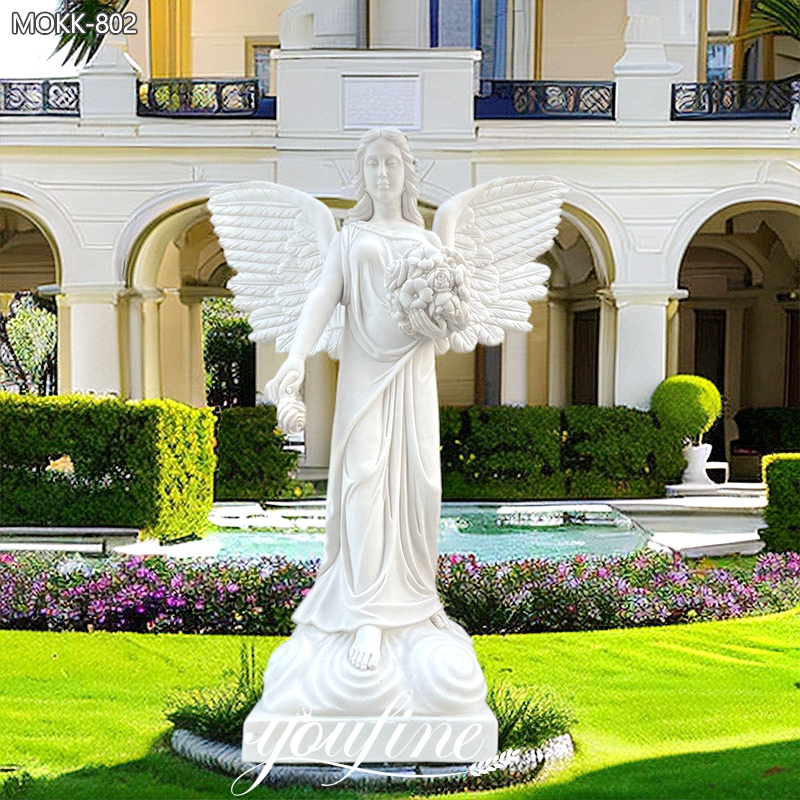 Outdoor Garden White Marble Angel Statue for Sale YouFine