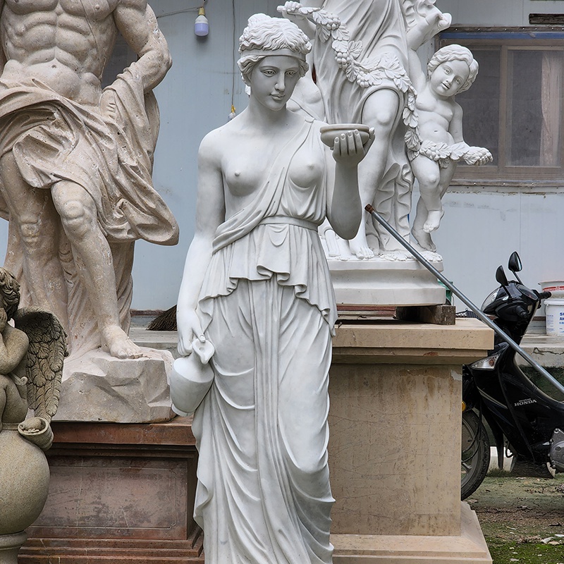 White Marble Greek Hebe Goddess Statue for Garden