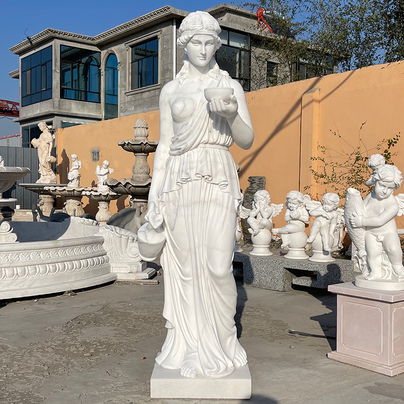 White Marble Greek Hebe Goddess Statue for Garden