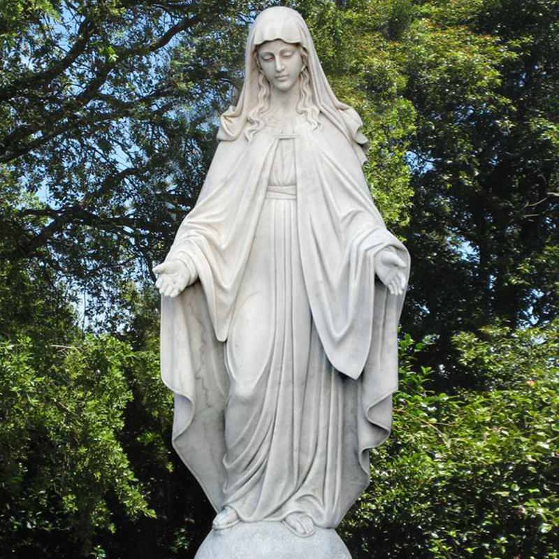 White Marble Mother Mary Statue