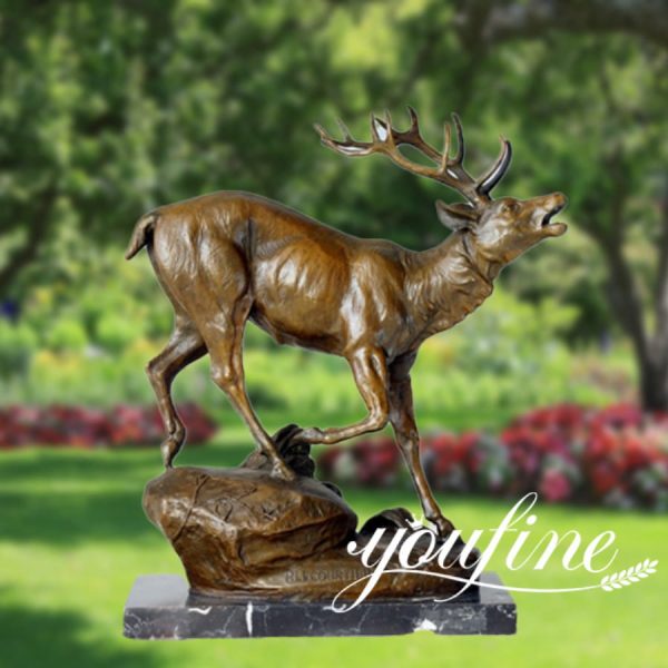 Casting bronze whitetail deer sculpture for sale