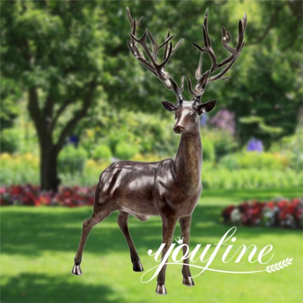 Casting bronze whitetail deer sculpture for sale
