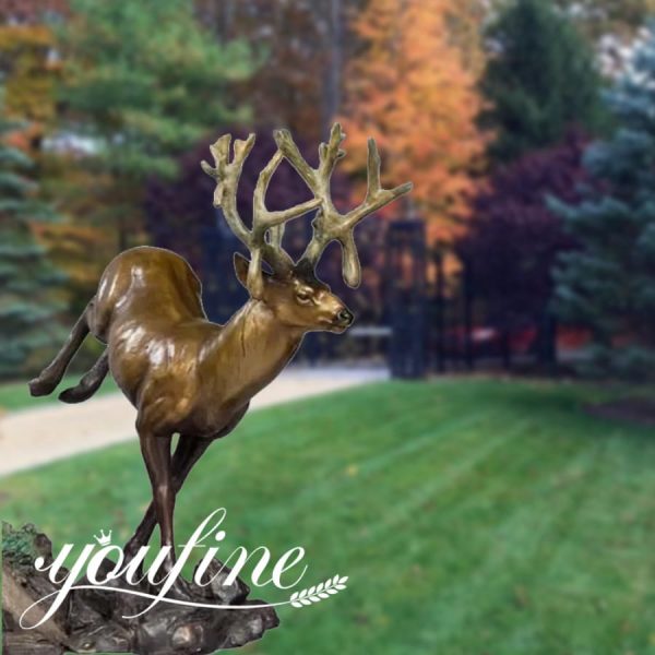 Casting bronze whitetail deer sculpture for sale