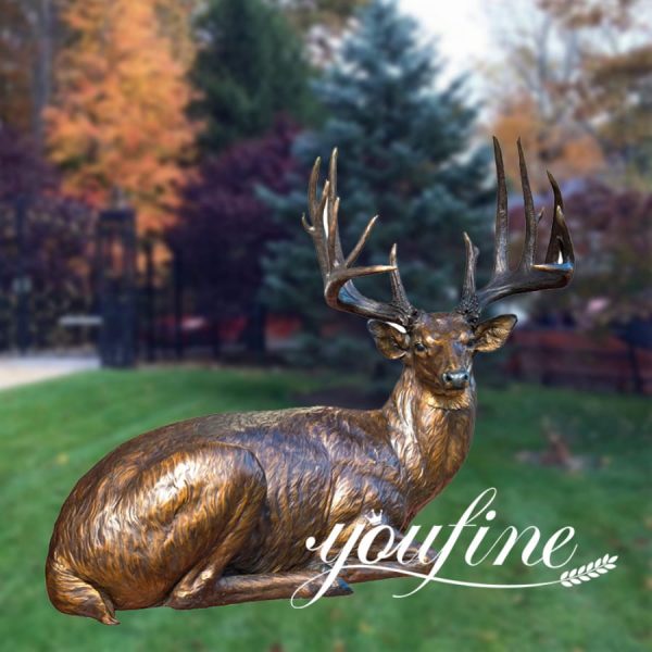 Casting bronze whitetail deer sculpture for sale