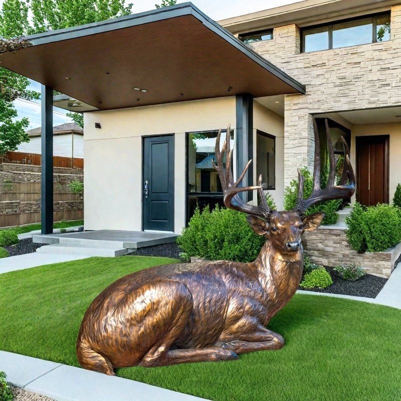 Casting Life Size Bronze Whitetail Deer Sculpture BAN-100