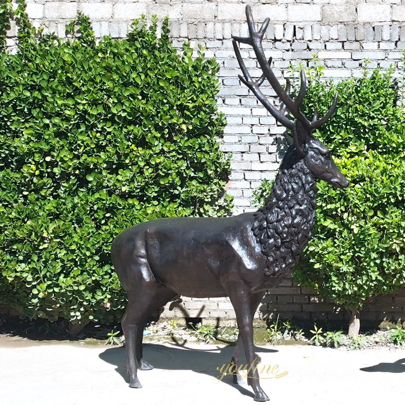 bronze yard deer statues