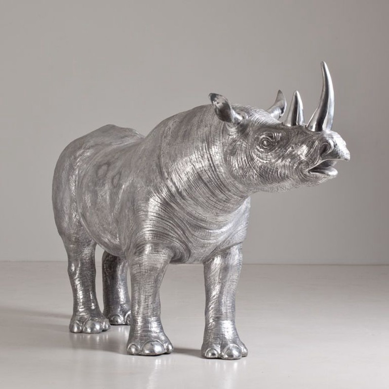 cast aluminum rhino sculpture - YouFine Sculpture