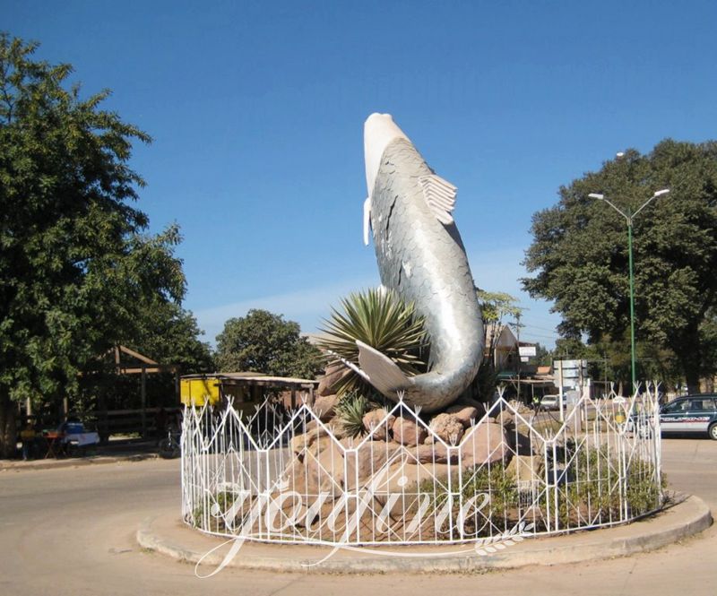 fish sculpture on stand-YouFine Sculpture