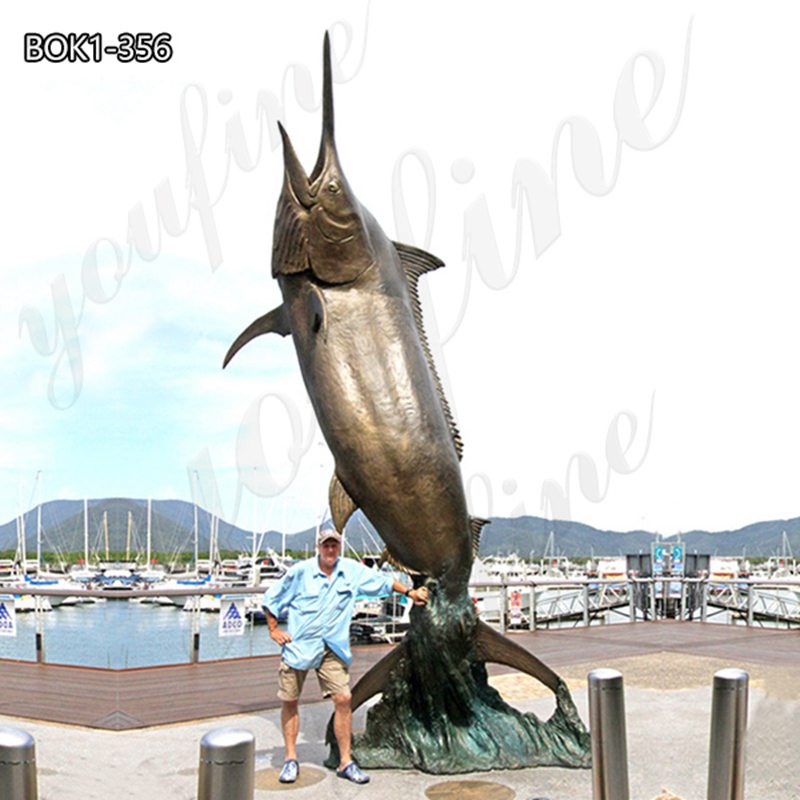 Bronze Large Black Marlin Fish Statue Cairns Outdoor Art Decoration