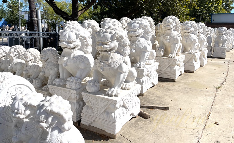 marble Chinese foo dog statue