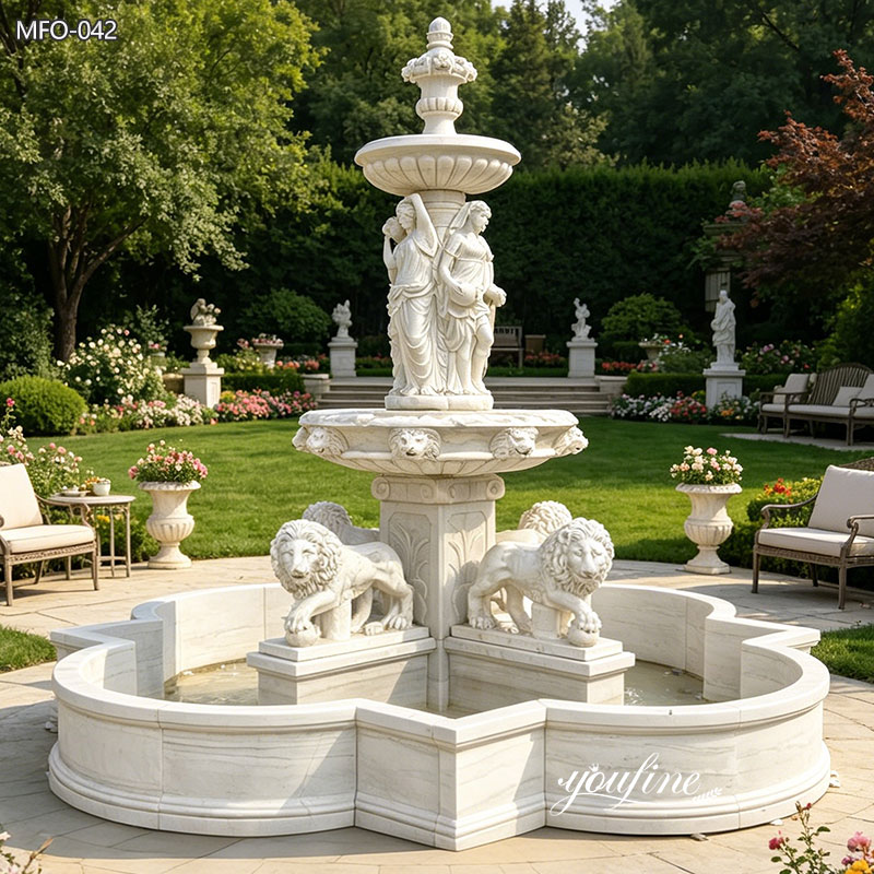 Marble Lion with Ball Water Garden​ Fountain MFO-042
