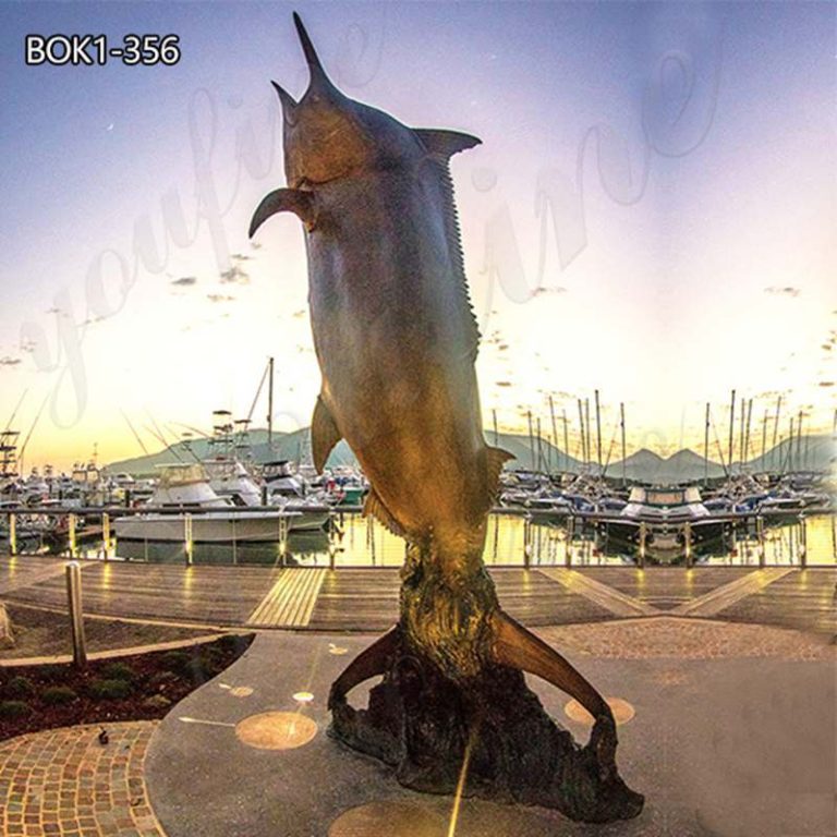Bronze Large Black Marlin Fish Statue Cairns Outdoor Art Decoration BOK1356 YouFine Sculpture