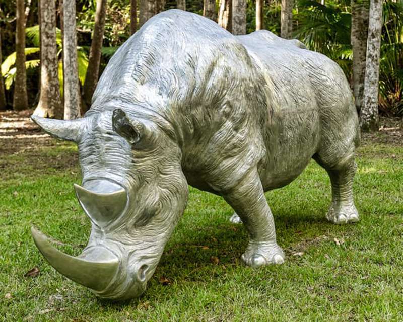 metal rhino sculpture - YouFine Sculpture