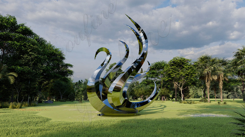 metal swan sculpture -YouFine Sculpture 