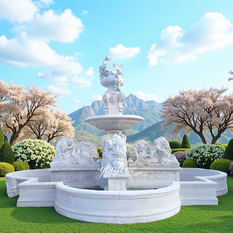 outdoor lion statues