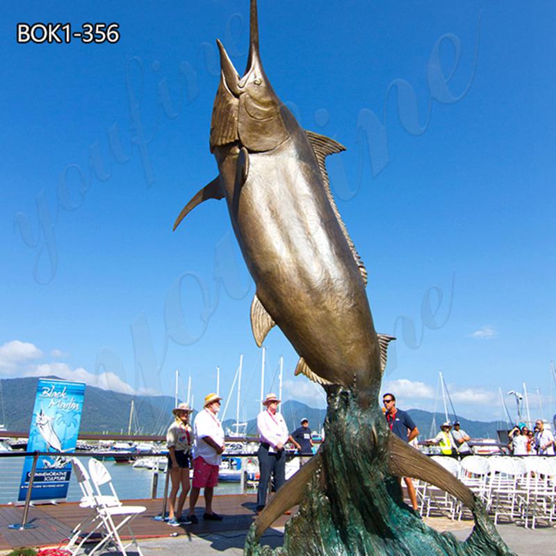 Bronze Large Black Marlin Fish Statue Cairns Outdoor Art Decoration BOK1-356