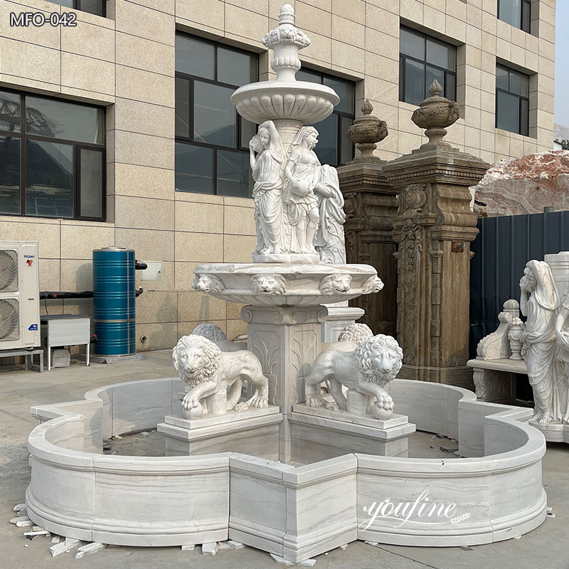 white lion water fountain garden​