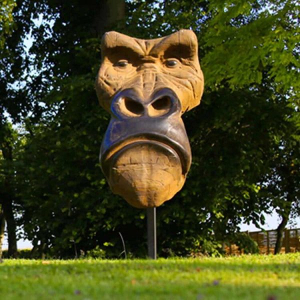 Famous Street Abstract Bronze Monkey Gorilla Face Sculpture Statue 2-YouFine
