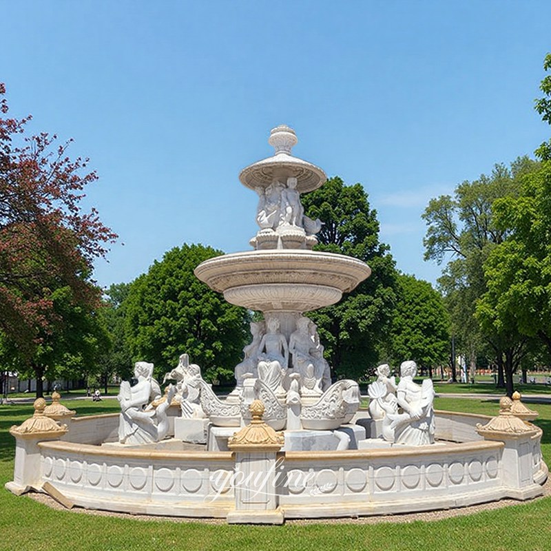 white Female Marble Water Fountain