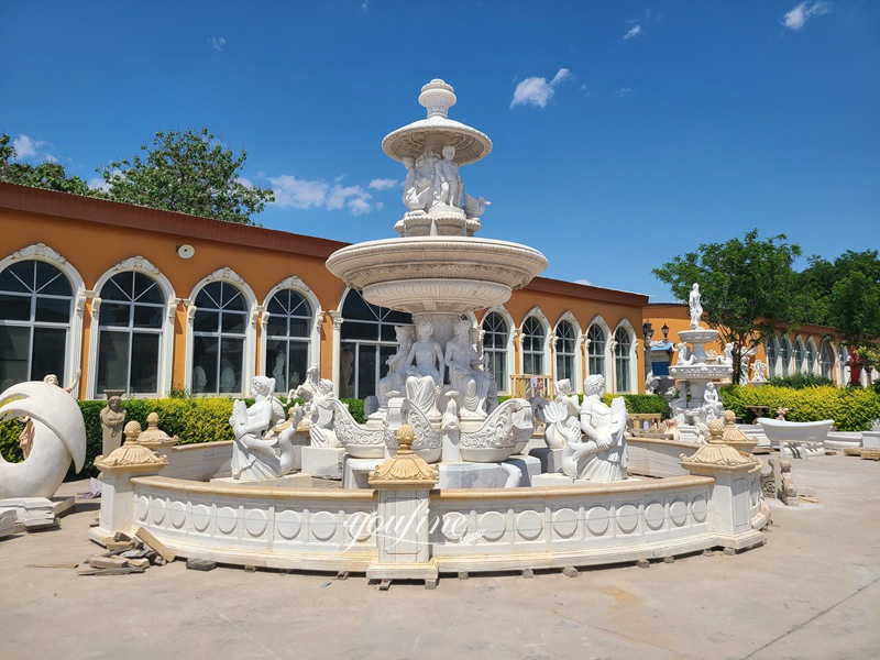 white Female Sculpture Marble Water Fountain