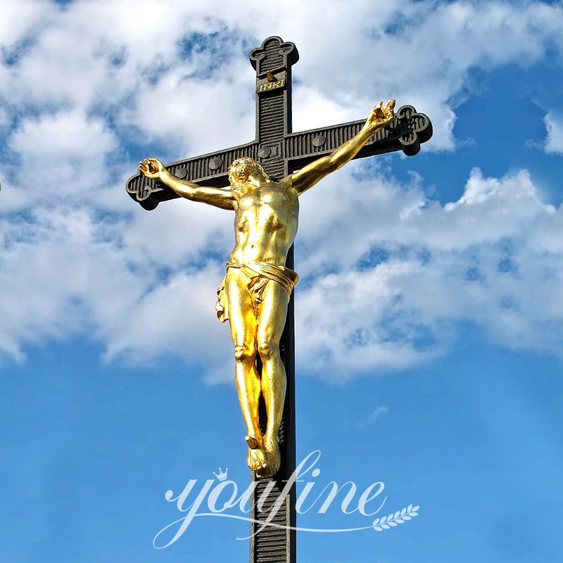 Crucifixion Cross of Jesus Bronze Statue Sale BOKK-644