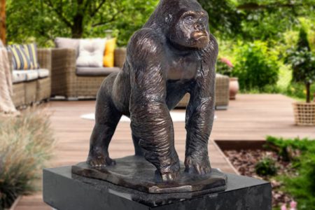 Life Size Bronze Alpha Male Gorilla Sculpture BOK1-386