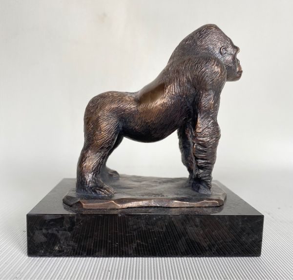 Life Size Bronze Alpha Male Gorilla sculpture